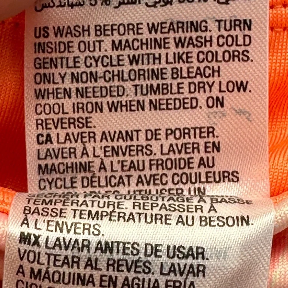 Ideology Girls Watercolor Tie Dye Print Sports Skort - Pink Orange Green - XL